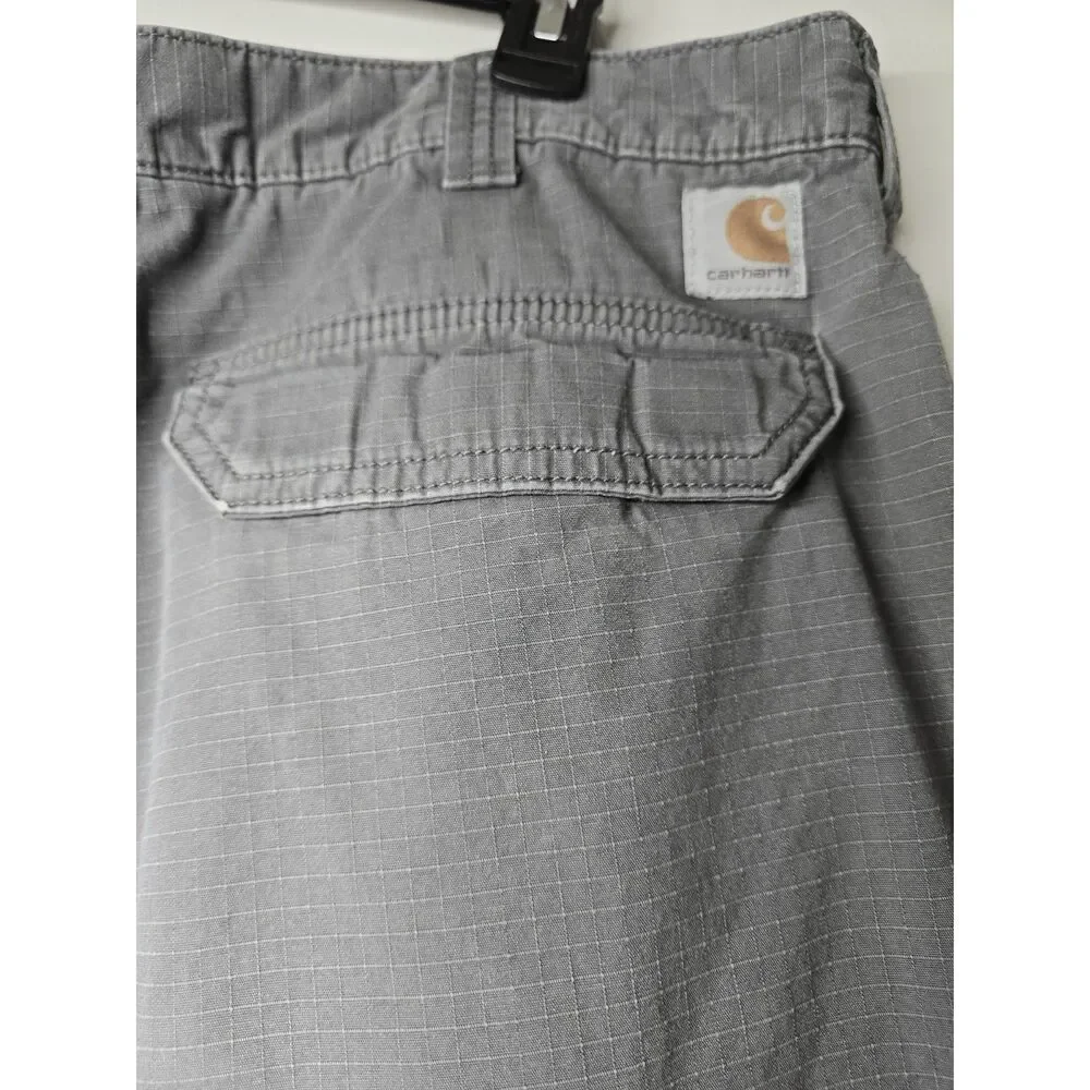 Men's Carhartt Cargo Pants Force Relaxed Fit Grey Ripstop 38 X 32 (38 X 30)
